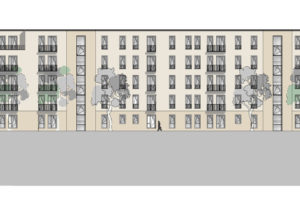 Schlosshof Geschosswohnungsbau Ansicht West